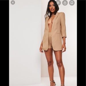 Missguided  Camel Co Ord Blazer and shorts set
